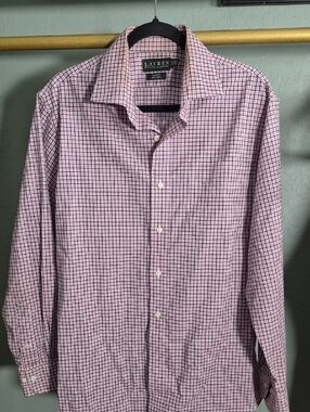 Lauren Ralph Lauren Pink and Black Checked Men’s Dress Shirt